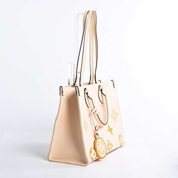 Authentic Louis Vuitton On The Go Tote Empreinte By The Pool Onthego MM Cream - Picture 5 of 10